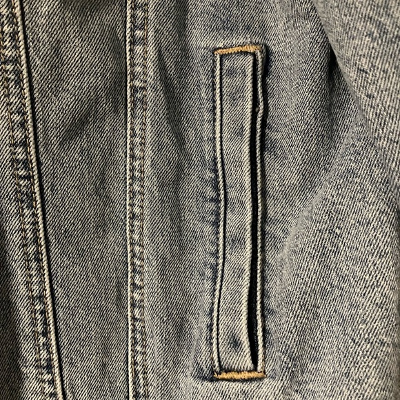 Loft women’s denim biker jacket.  Size large. - Picture 4 of 5